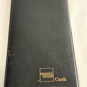 Black Leather Card Holder Server Book